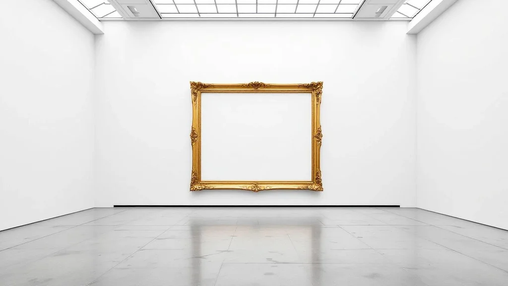 Empty picture frame on cracked wall