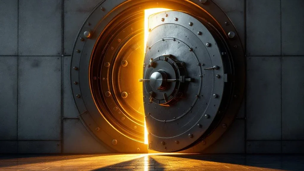 Secure vault representing safe DeFi yield protocols