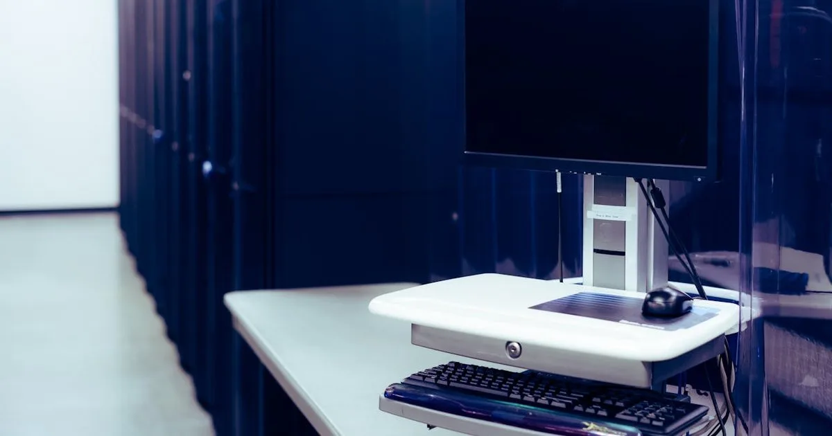 Server room with blue lighting — the mining infrastructure behind Monero's 51% attack