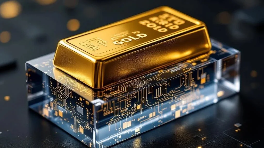 Gold bars representing tokenized real-world assets