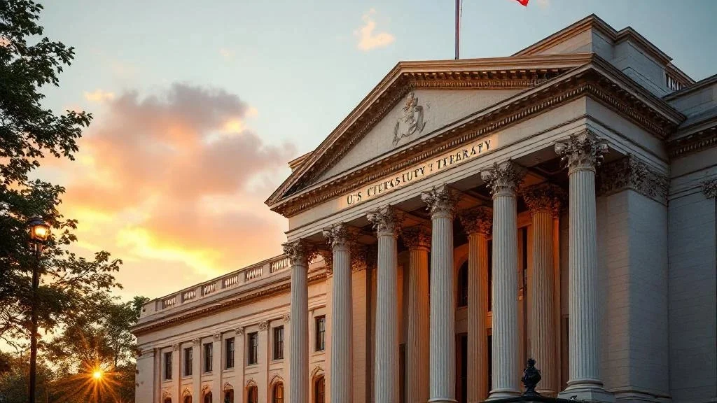 US Treasury Department building in Washington DC