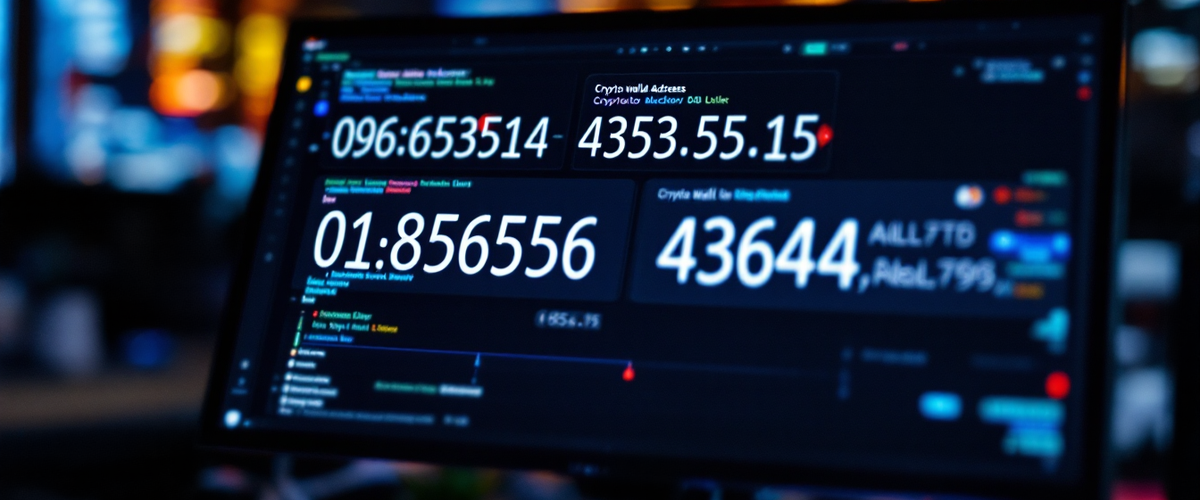 Two nearly identical cryptocurrency wallet addresses on a monitor — one character apart, $50 million apart