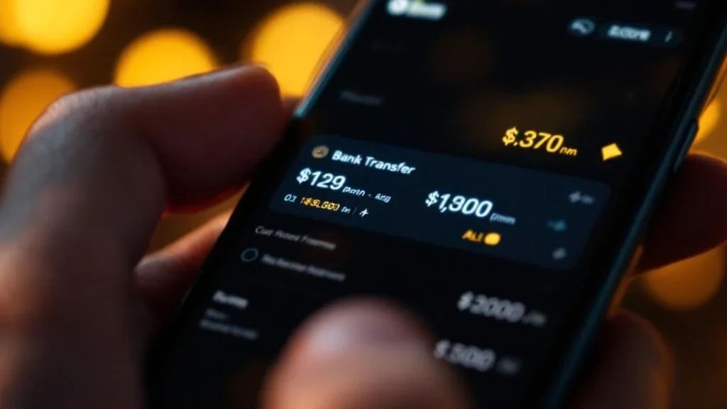 A phone displaying a fake bank transfer confirmation — the most common P2P scam tool