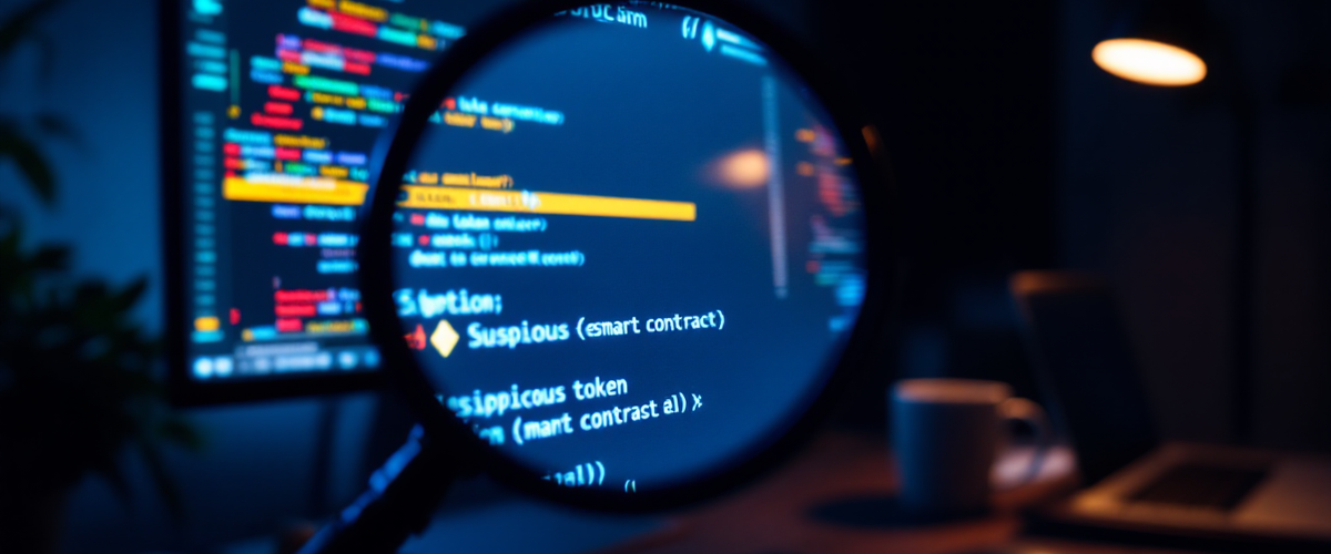 Examining a suspicious token contract on a blockchain explorer