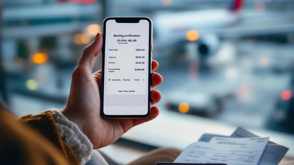 Smartphone showing travel booking — crypto payments offer security but come with trade-offs