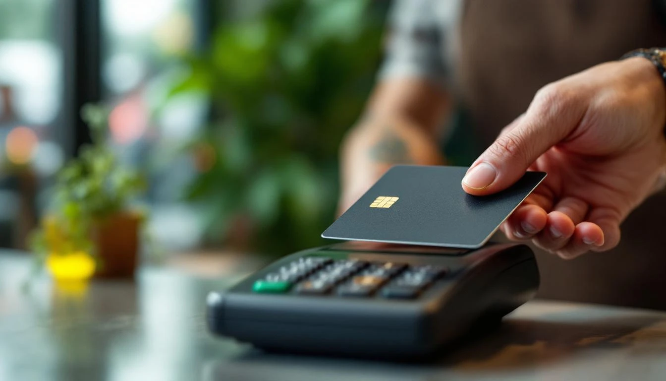 Stablecoin-linked Visa card on a world map with digital payment lines